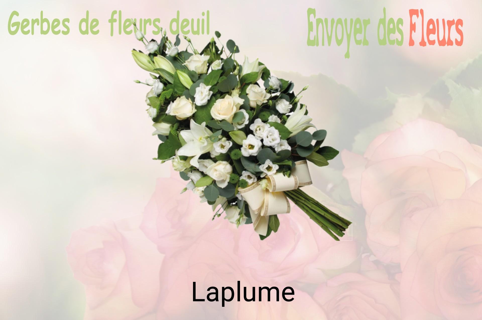 Gerbe de fleurs de deuil livrée à Laplume